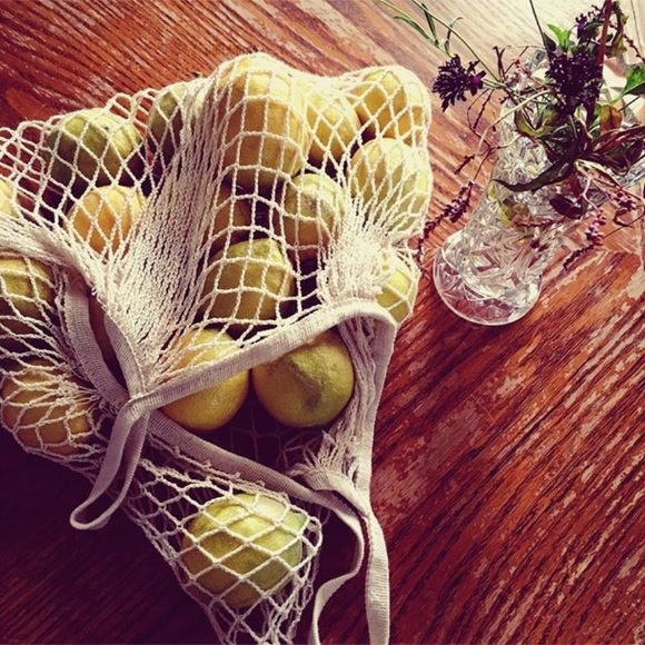 French Market Cotton Open Net Short Handle Tote - Picture 5 of 7